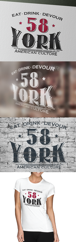 Typeface design with the title 'Restaurant logo for 58 York in Hatboro, PA'