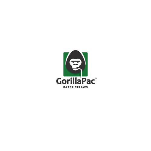 Gorilla design with the title 'Gorilla Paper Straws'