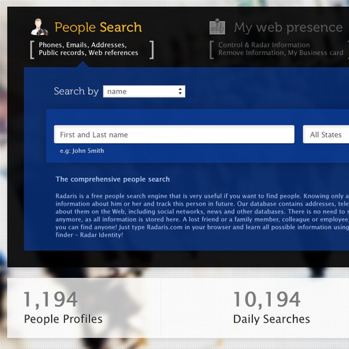 People website with the title 'Website design'