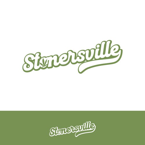 Cool weed logo with the title 'Stonersville Logo Design'