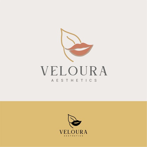 Lip logo with the title 'Veloura Aesthetics smile logo concept'