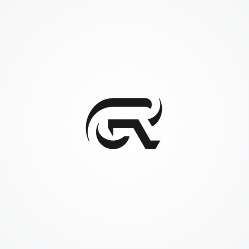 Optical illusion logo with the title 'GR monogram logo for Genuine Reality'