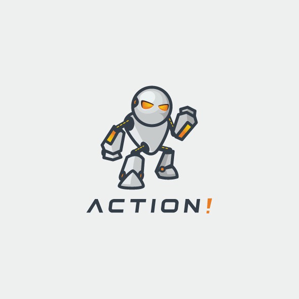 Action design with the title 'Simple robot logo'