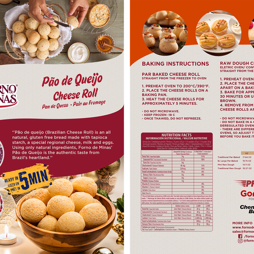 Brazilian design with the title 'Sales Sheet for Forno de Minas'