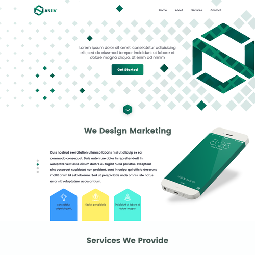 Redesigned website with the title 'Web design'