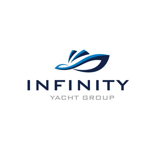 Yacht logo with the title 'minimalist logo design for infinity yacht group'