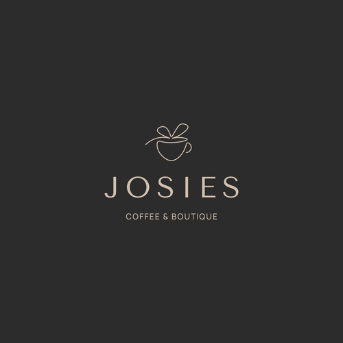 Coffee cup logo with the title 'Abstract, monoline logo design for coffee, art & gift shop'