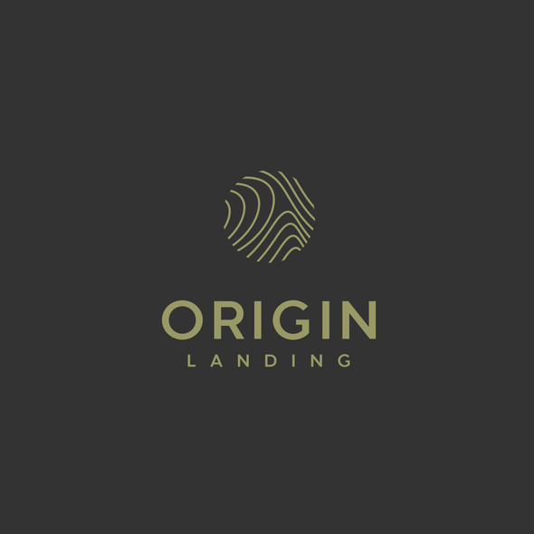 Nature logo with the title 'Modern, minimal logo for Origin Landing - A master-plan community'