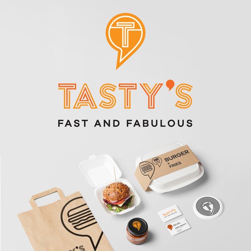 Fast food design with the title 'Tasty's fast food identity concept'