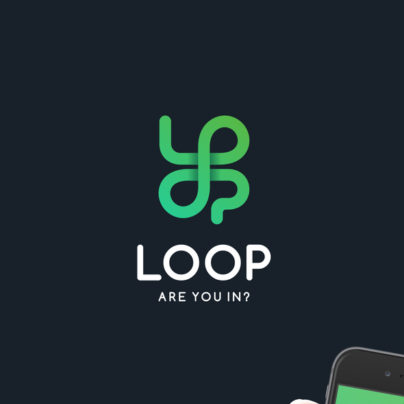 Connection logo with the title 'Fun Logo for App: Loop - Are you In?'