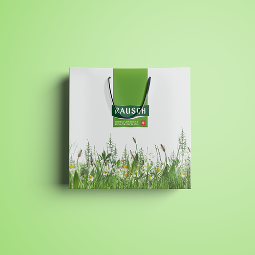 Shopping bag packaging with the title 'Raush'