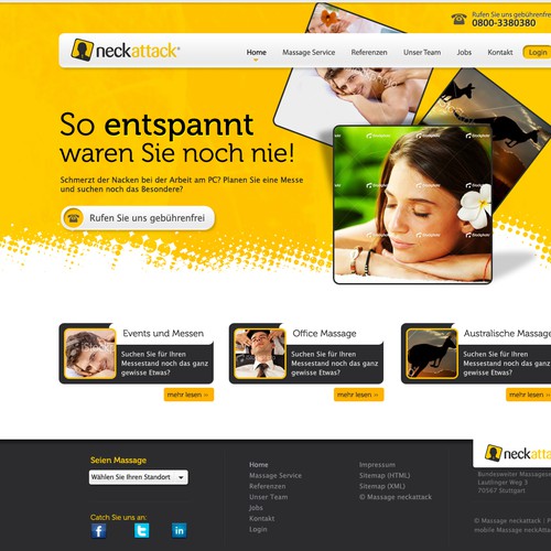 Spa website with the title 'Website design'
