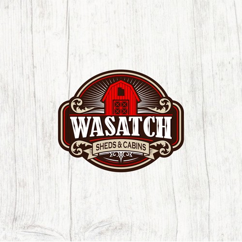 Cabin logo with the title 'Classic logo concept for Wasatch Sheds & Cabins'