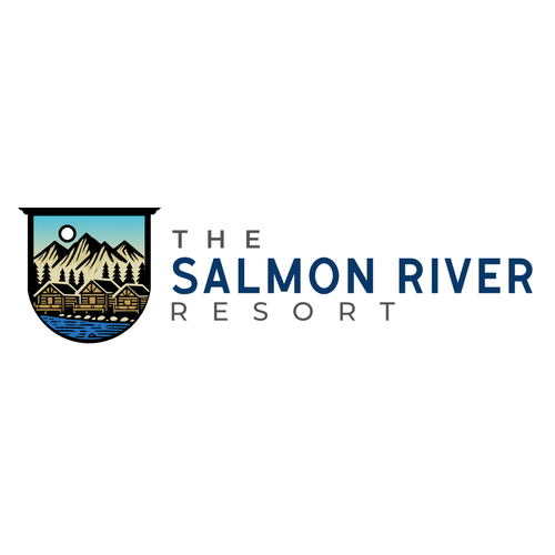 Cabin logo with the title 'The Salmon River Resort'