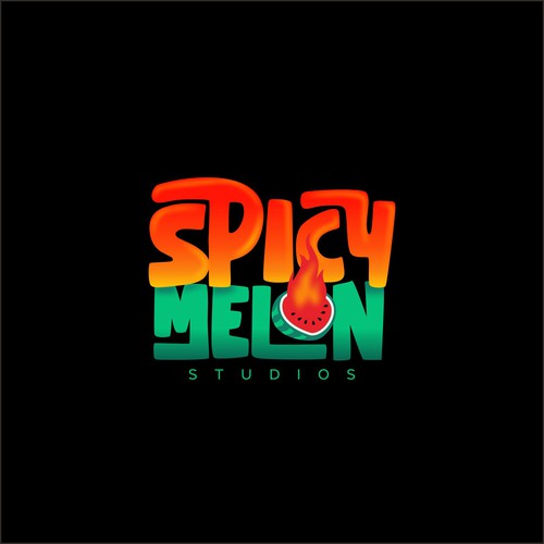 Watermelon design with the title 'Spicy Melon Studios'