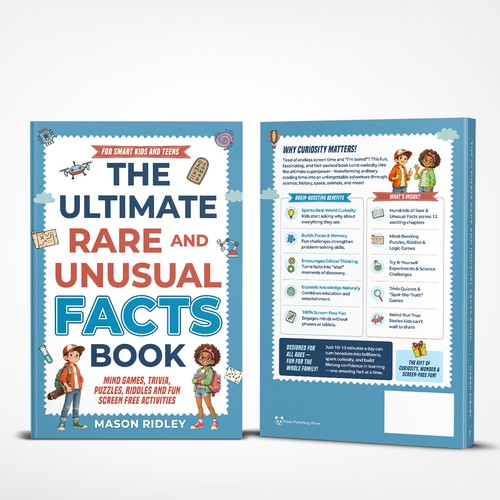 Kids book cover with the title 'Bold cover design for Kids' Screen Free Activities Book '