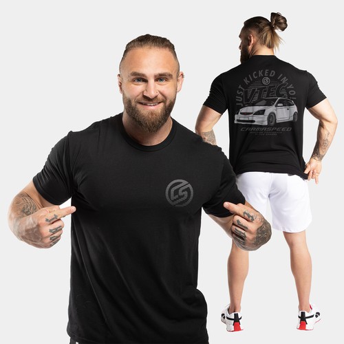 Project design with the title 'Carmaspeed Tees Design'