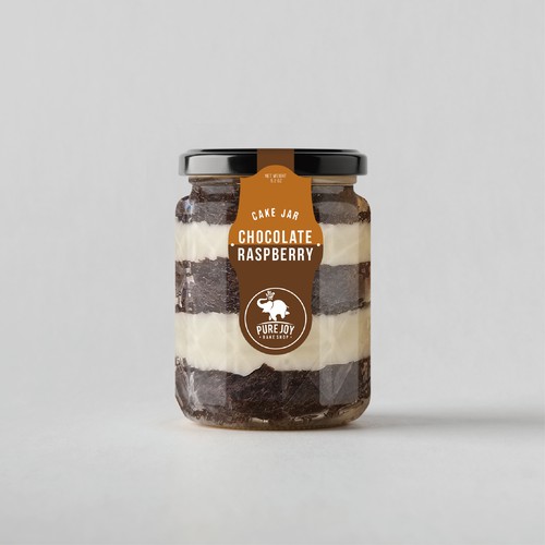 Dessert packaging with the title 'Pure Joy'