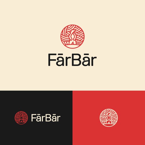 Thread design with the title 'Bear and Yarn Logo Concept'