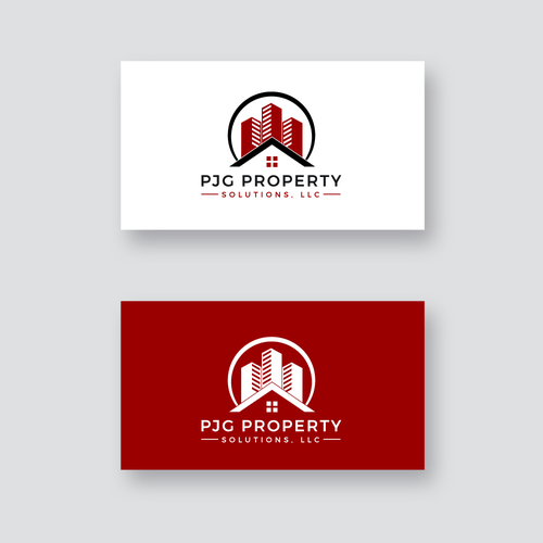 LLC logo with the title 'pjg property solutions llc logo design'