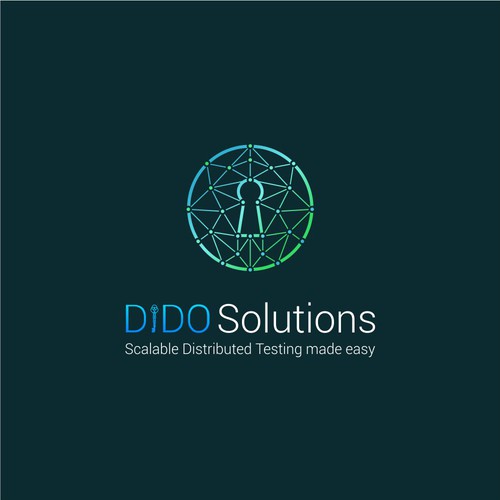 Low poly logo with the title 'key low poly wireframe logo concept dido solution'