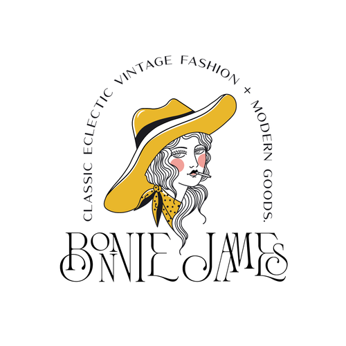 Cowboy hat logo with the title 'Bonnie James logo'
