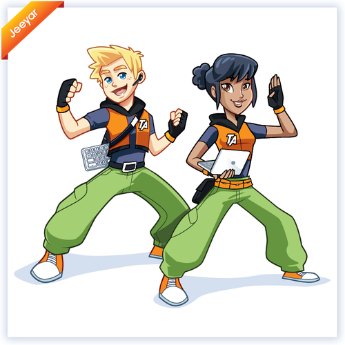 Fun illustration with the title 'Teen Agent/ Typing Agent MAscot'