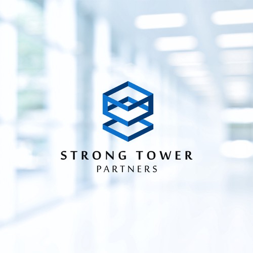 Isometric logo with the title 'Isometric Logo Concept for Strong Tower Partners'