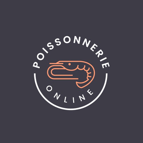 Shrimp logo with the title 'Logo for seafood company'