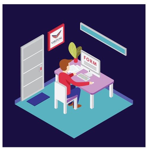 Isometric illustration with the title 'isometric'