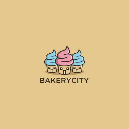Cupcake logo with the title 'Bakery City'