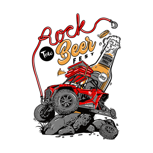 Automotive t-shirt with the title 'Rock-Tow-Beer-Fest'