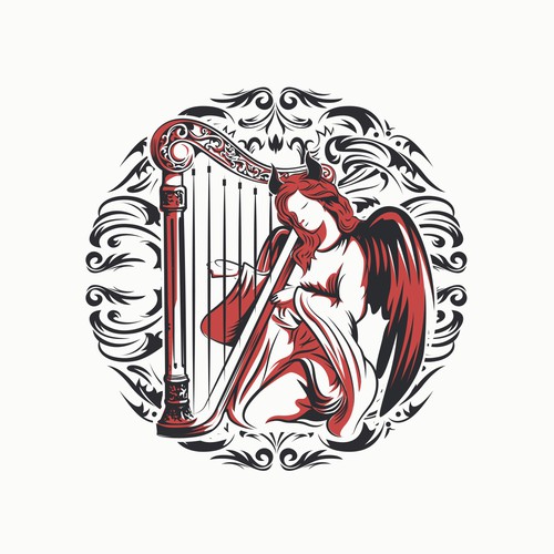 Angel logo with the title 'Revelations - Catholic art themed streetwear'