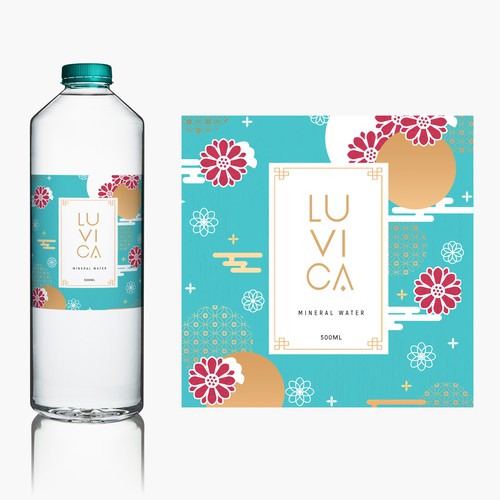 Water label with the title 'LUVICA MINERAL WATER'
