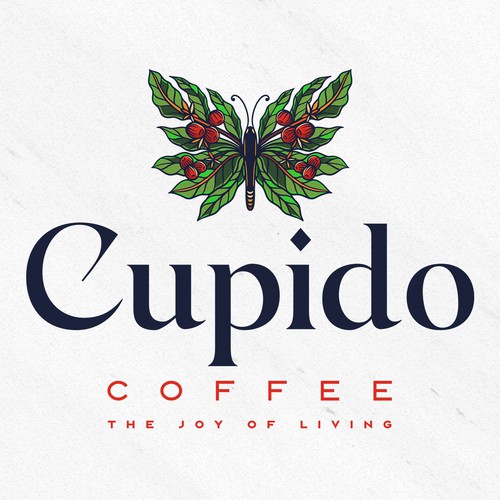 Butterfly design with the title 'Cupido Coffee'