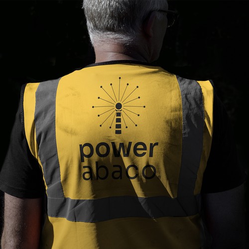 Solar company logo with the title 'POWER ABACO'