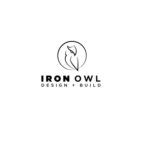 Construction company logo with the title 'Iron Owl Construction'