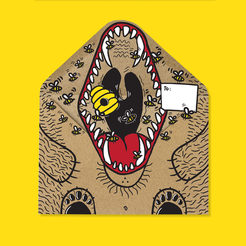 Kraft paper design with the title 'Fun envelope design'