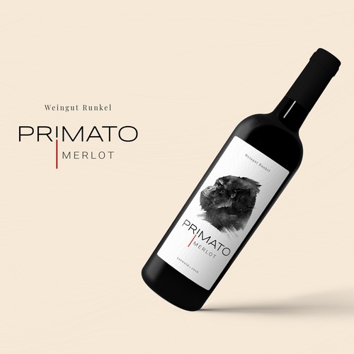 Red label with the title 'Wine lable design'