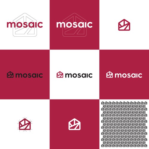 Mosaic logo with the title 'Minimalist logo for mosaic'