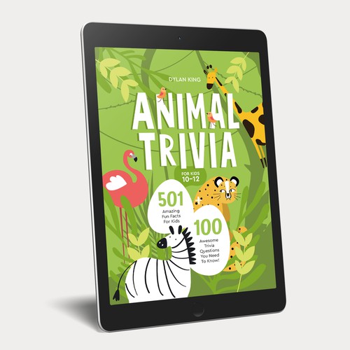 Animal book cover with the title 'kids book cover'