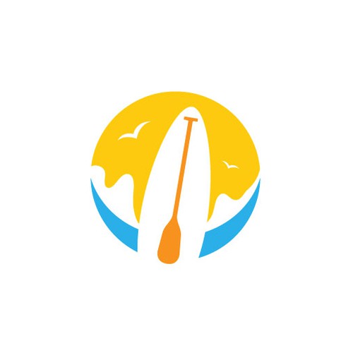 Vintage surf logo with the title 'Freebird - Paddle Board'