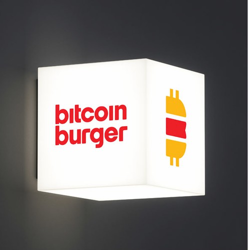 Fast food design with the title 'Bitcoin Burger'