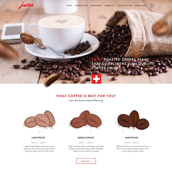 Coffee website with the title 'Luxury Coffee Boutique Web Design'
