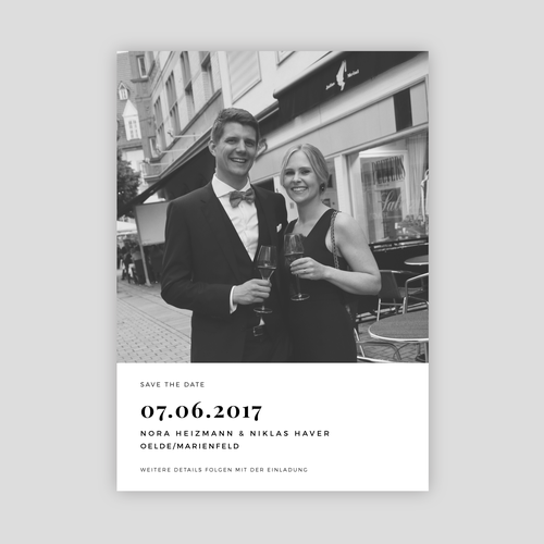 Save the date design with the title 'Modern and Minimalist 'Save the Date' Wedding Invitation Card Design'