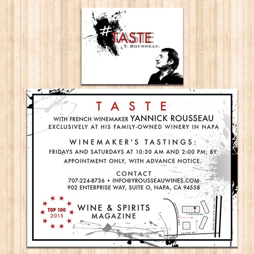 Rack card design with the title 'Edgy and Industrial Design for Winery Rack Card'