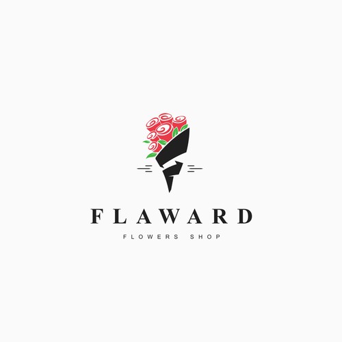 F logo with the title 'luxurious rose&flowers shop'
