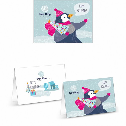 Christmas tree design with the title 'Cute holiday card to send to our clients'