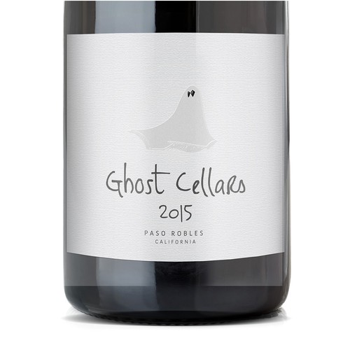 Vintage modern logo with the title 'Ghost Cellars Wine Label'