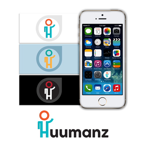 App logo with the title 'Huumanz Logo Design'